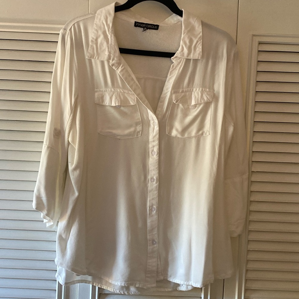 White shirt with side ribbing